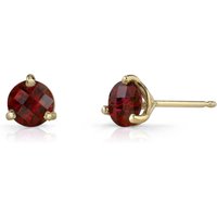 Garnet Petite Intuition Simplicity Earrings in 9ct Gold