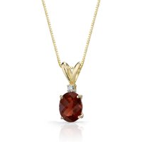 Garnet Bejewel Pendant Necklace in 9ct Gold