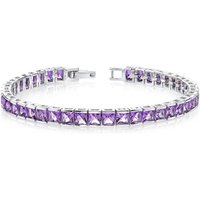 Amethyst Legacy Compact Tennis Bracelet in Sterling Silver
