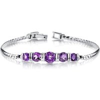 Amethyst Intuition Tennis Bracelet in Sterling Silver
