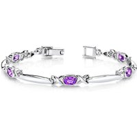 Amethyst Bejewel Bezel Tennis Bracelet in Sterling Silver