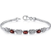 Garnet Bejewel Infinity Tennis Bracelet in Sterling Silver