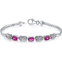 Ruby Bejewel Infinity Tennis Bracelet in Sterling Silver