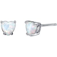 Opal Infatuation Heart Earrings in 9ct White Gold