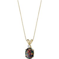 Black Opal and Diamond Bejewel Pendant Necklace in 9ct Gold