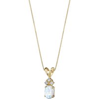 Opal and Diamond Embellished Bejewel Pendant Necklace in 9ct Gold