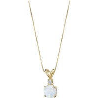 Opal and Diamond Petite Intuition Pendant Necklace in 9ct Gold