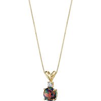 Black Opal and Diamond Petite Intuition Pendant Necklace in 9ct Gold
