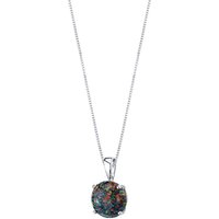 Black Opal Intuition Simplicity Pendant Necklace in 9ct White Gold