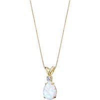 Opal and Diamond Modest Pendant Necklace in 9ct Gold