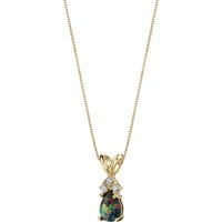 Black Opal and Diamond Finesse Trio Pendant Necklace in 9ct Gold