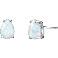 Opal Modest Simplicity Earrings in 9ct White Gold
