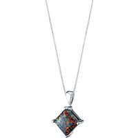 Black Opal Legacy Simplicity Pendant Necklace in 9ct White Gold