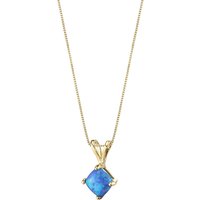Blue Opal Petite Cherish Simplicity Pendant Necklace in 9ct Gold