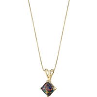 Black Opal Petite Cherish Simplicity Pendant Necklace in 9ct Gold