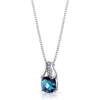 Alexandrite and Diamond Cherish Subtle Pendant Necklace in 9ct White Gold