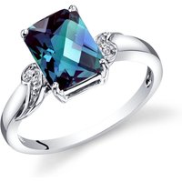 Alexandrite and Diamond Flourish Refined Ring in 9ct White Gold