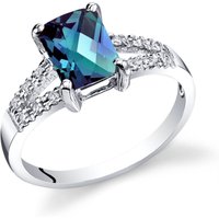 Alexandrite and Diamond Flourish Venetian Ring in 9ct White Gold