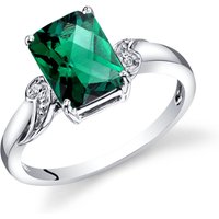 Emerald and Diamond Flourish Refined Ring in 9ct White Gold