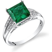 Emerald and Diamond Legacy Ornate Ring in 9ct White Gold
