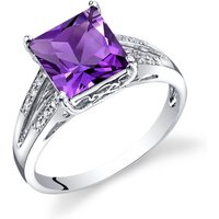 Amethyst and Diamond Legacy Ornate Ring in 9ct White Gold