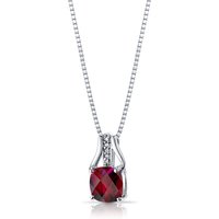 Ruby and Diamond Cherish Subtle Pendant Necklace in 9ct White Gold