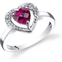 Ruby and Diamond Adoration Heart Promise Ring in 9ct White Gold