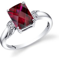 Ruby and Diamond Flourish Refined Ring in 9ct White Gold