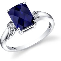 Sapphire and Diamond Flourish Refined Ring in 9ct White Gold
