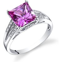 Pink Sapphire and Diamond Legacy Ornate Ring in 9ct White Gold