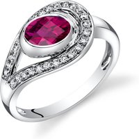 Ruby and Diamond Bejewel Infinity Ring in 9ct White Gold