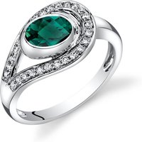 Emerald and Diamond Bejewel Infinity Ring in 9ct White Gold