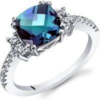 Alexandrite and White Topaz Cherish Refined Ring in 9ct White Gold