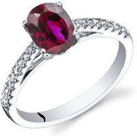 Ruby and White Topaz Bejewel Simplicity Ring in 9ct White Gold