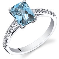 Swiss Blue Topaz and White Topaz Azure Radiance Ring in 9ct White Gold
