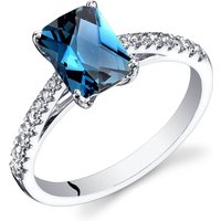 London Blue Topaz and White Topaz Azure Radiance Ring in 9ct White Gold