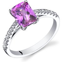 Pink Sapphire and White Topaz Azure Radiance Ring in 9ct White Gold