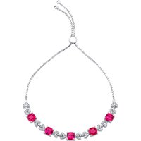 Ruby Halo Bracelet in Sterling Silver