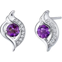 Amethyst Intuition Swirl Earrings in Sterling Silver