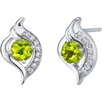 Peridot Intuition Swirl Earrings in Sterling Silver