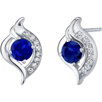 Sapphire Intuition Swirl Earrings in Sterling Silver