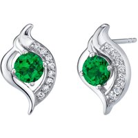 Emerald Intuition Swirl Earrings in Sterling Silver