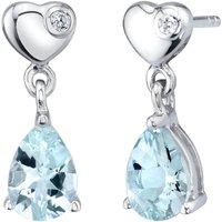 Aquamarine Allure Drop Earrings in Sterling Silver