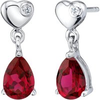 Ruby Allure Drop Earrings in Sterling Silver