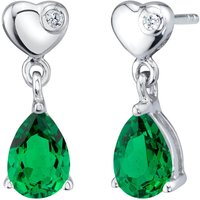 Emerald Allure Drop Earrings in Sterling Silver