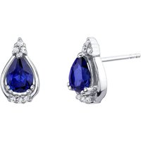 Sapphire Finesse Ovate Earrings in Sterling Silver