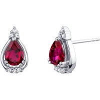 Ruby Finesse Ovate Earrings in Sterling Silver