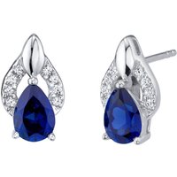 Sapphire Finesse Crown Earrings in Sterling Silver
