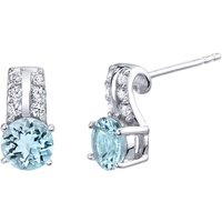 Aquamarine Intuition Quill Stud Earrings in Sterling Silver