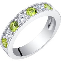 Peridot Intuition Half Eternity Milgrain Ring in Sterling Silver